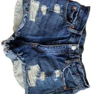 Aeropostale Cheeky Distressed Denim Shorts